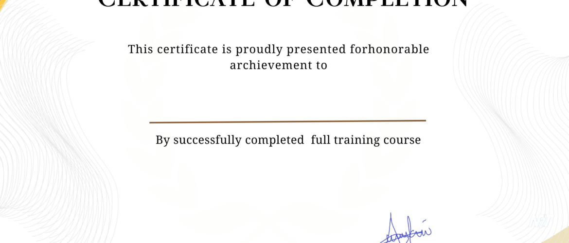 Completion Certificate – Nuuraani Institute of Technology